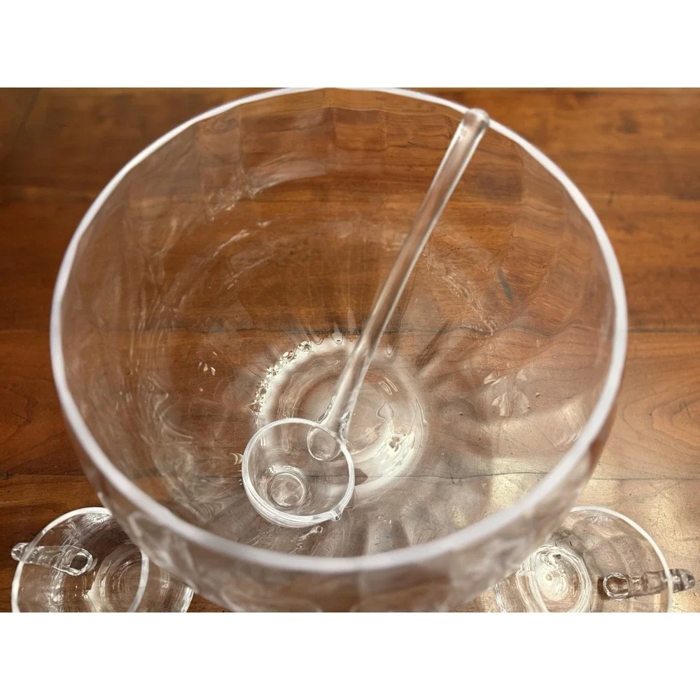 Artland Simplicity Glass Punch‎ Bowl Set - 8 Piece Set: Bowl, Ladle, & 6 Cups